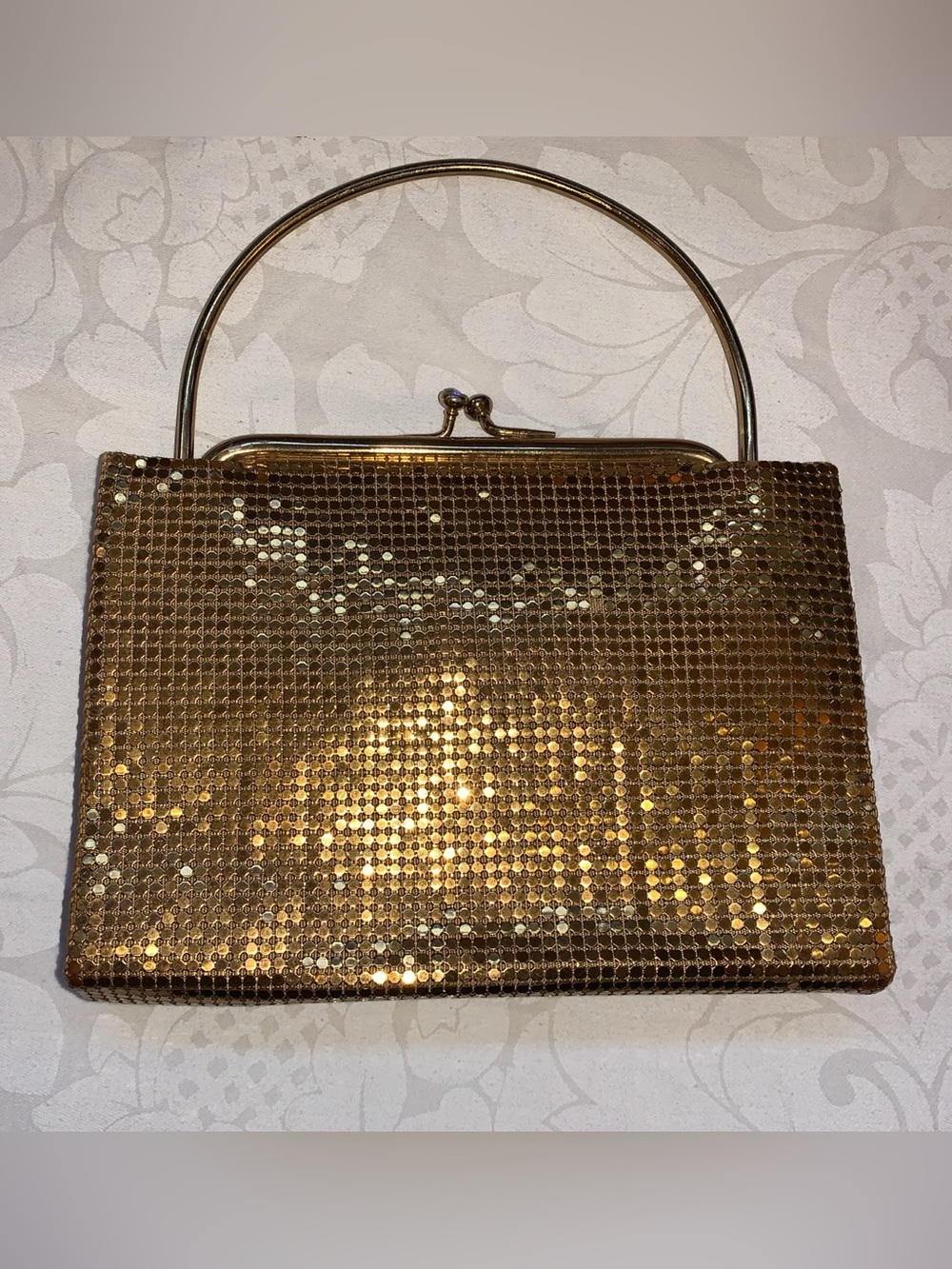 Vintage 1960’s gold mesh Evening Handle Bag handbag purse duramesh
